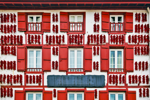 Maisons typiques basques à Espelette